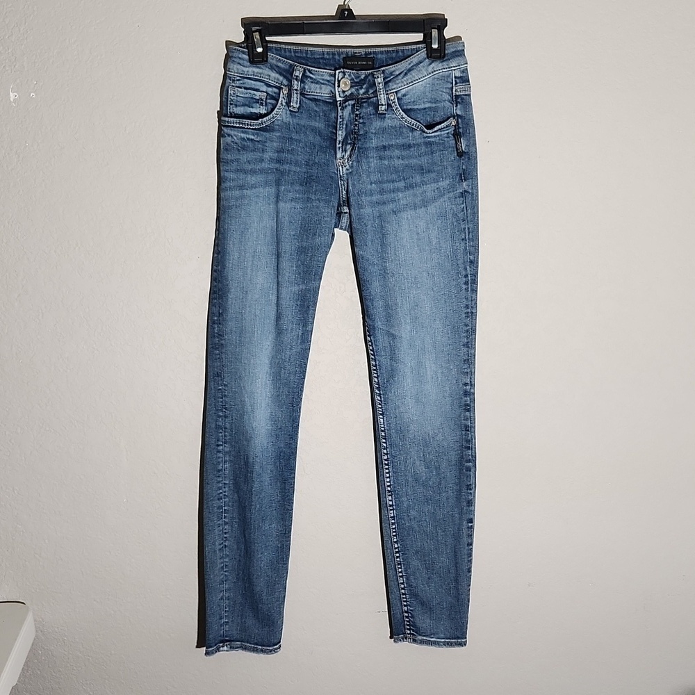 Silver Jeans Womens Size 24W 29L Boyfriend White Stitching